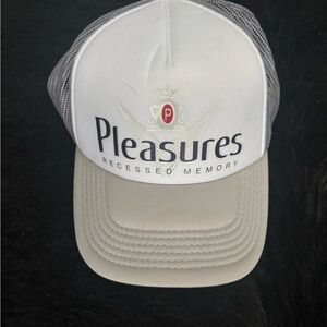 Pleasures White and Gray Trucker Hat